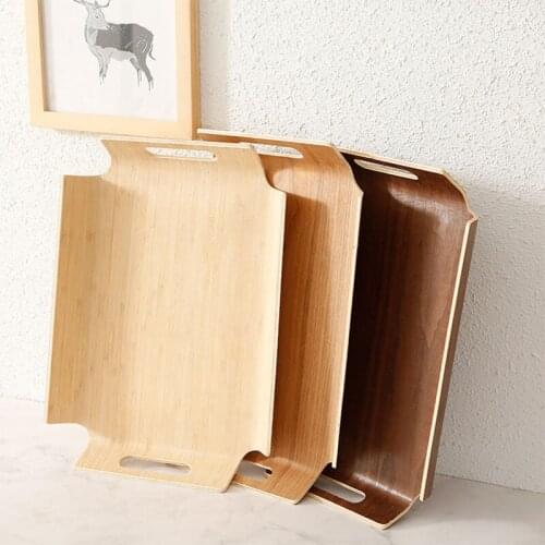 Wooden Rectangular Serving Storage Tray Beef Steak Fruit Snack Tray Breakfast Plate Wood Baking Bread Cake Tray Home Decoration