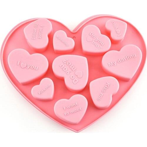 DIY Heart Silicone Mould Fondant Kitchen Cake Molds for Chocolate Baking Tools A0NF