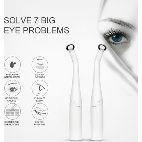Beauty 2 In 1 Electric Eye Massager Device Pen Anti Aging Wrinkle Micro-current Massage Negative Ion Importing Eyes Care Device