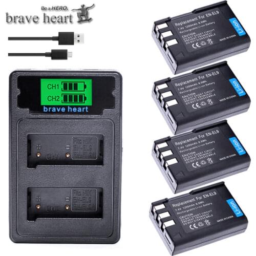 EN-EL9 EN EL9 EN-EL9a EN EL9a EL9a Camera Li-ion Battery + dual USB LCD Charger for Nikon EN-EL9a D40 D60 D40X D5000 D3000
