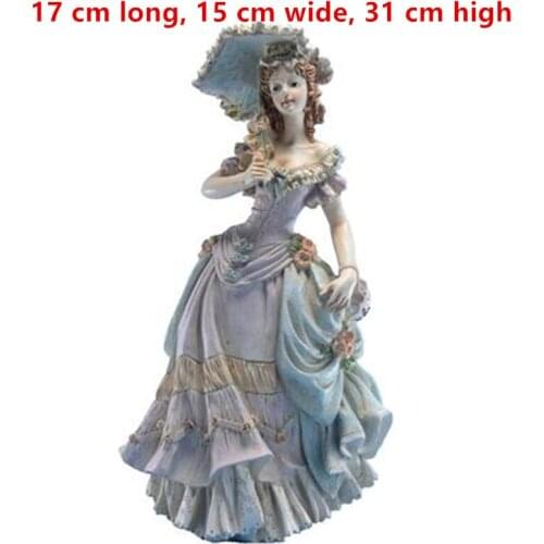 Europe Victorian Girl Statue Fashion Character Beauty Figurines Resin Crafts Wedding Gift Creative Home Decoration Ornament Art