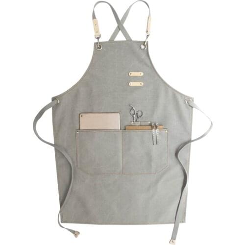 Chinese restaurant with the same apron Korean fashion barber floral master work clothes coffee shop apron