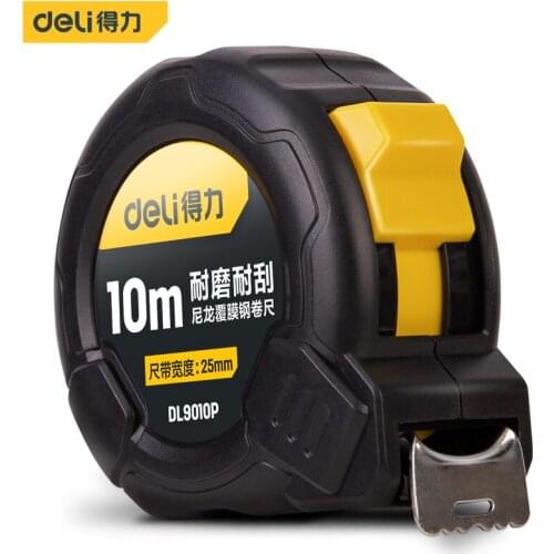 Deli Nylon Coated Steel Tape Accurate Auto Lock Gauging Tool Retractable Ruler Tape Measure Sewing Pull Steel Tailor Flexible
