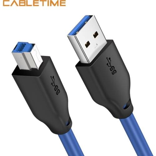 CABLETIME USB3.0 Printer Cable AM to BM Cable Extension data sync Printer for Computer Canon HP Printer N319