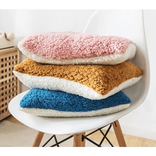 Warm Lamb Cashmere Seat Cushion Winter Office Bar Chair Cushion Japan Style Mat Pad Home Decor Throw Pillow Floor Cushions