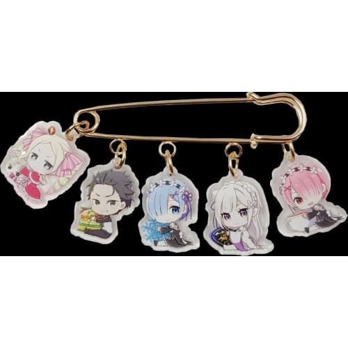 KC Gold Plated Hot Acrylic Anime Cartoon Re:Life In A Different World From Zero Novel Brooch Overcoat Bag Badge Women Men Gift