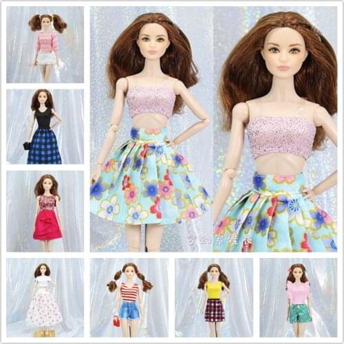Clothes set Outfit / top + Skirt Dress Pants Suit For 1/6 BJD Xinyi FR ST Barbie Doll / baby doll clothes Xmas