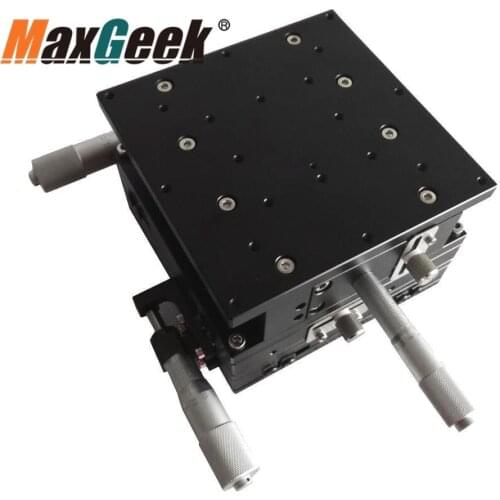 Maxgeek 125mm XYZ Axis CNC Platform Manual Sliding Table Cross Rail Linear Stage XYZ125L 125mm
