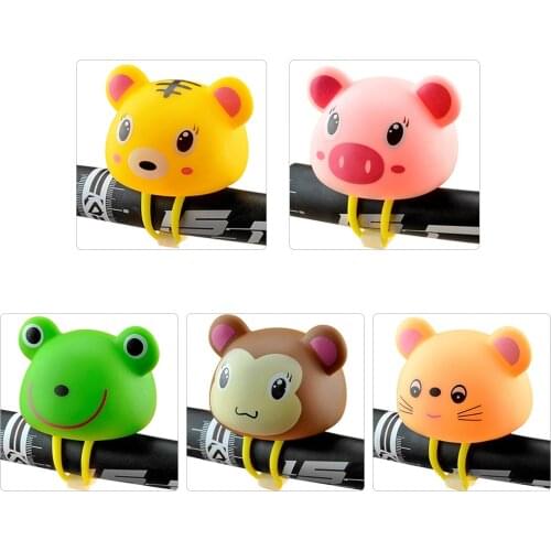 Cute Cartoon MTB Bell Ring Light Scooter Bicycle Handlebar Light Soft Children Bell Ring Bike Cycling Parts Scooter Horn Lights