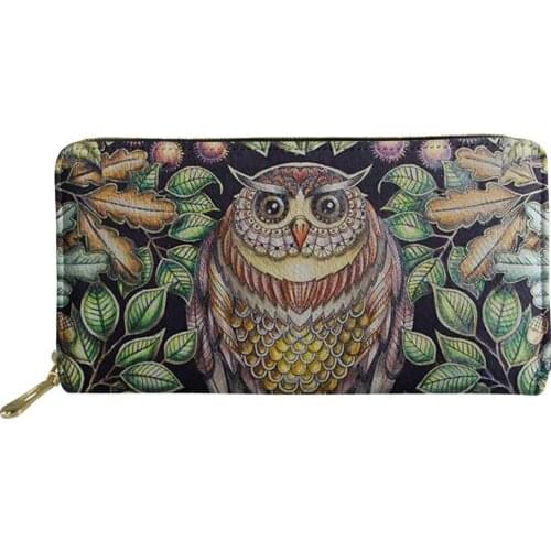 2020 New Fashion Ms Leather Wallet Girl Phone Bag Owl Printing Ladies Clutch Card Holder Lady Money Bags Female Card Package