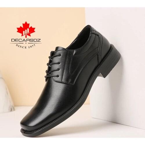 DECARSDZ 2021 Autumn Fashion Shoes Men Office Design Classic Men Shoes High quality Luxury leather Brand Comfy Men Casual Shoes