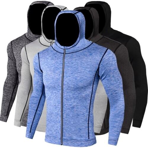 Autumn Winter Men Sport Jacket Zip Up Hoodied Jacket Sweatshirts Running Jogger Fitness Athletic Jacket Sportswear Sport Jerseys