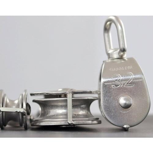 M20 Lifting Crane Single Double Wheel Rotation Head 304 Stainless Steel Convenient Wire Rope Safe Pulley Traction Wheel