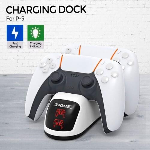 Game Controller Charging Stand Dual-seater Charger For PS5 Controller Dual Handle Charger With LED Indicator Dropshipping