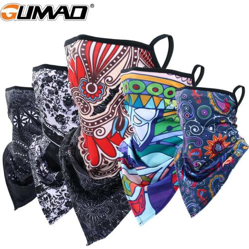 Hiking Face Bandana Scarf Printed Half Mask Running Cycling Neck Warmer Gaiter Sun UV Cover Ski Headband Men Women Shield Masks