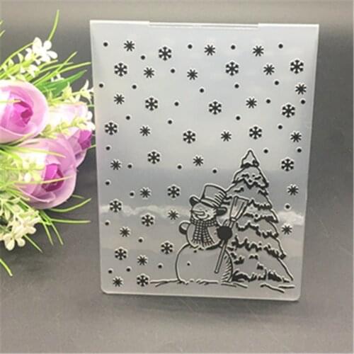 Christmas Embossing Folder DIY Card Papercraft Scrapbooking Decor Template Diary