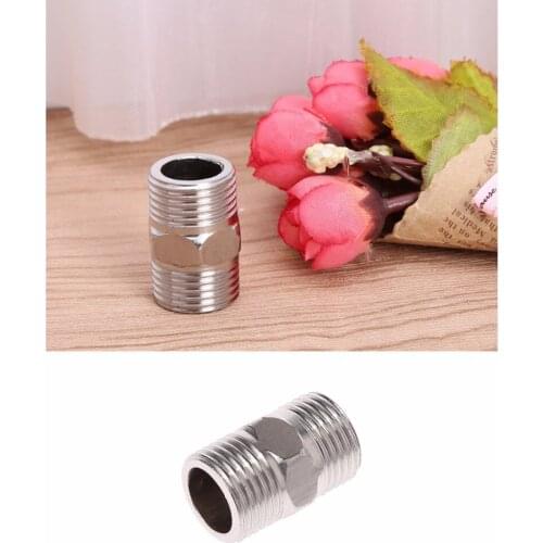 1/2" Male x 1/2" Male Hex Nipple Stainless Steel SS304 Threaded Pipe Fitting NPT M08