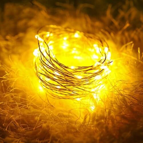 LED String lights Fairy Garland Cooper Wire For Outdoor Home Christmas Wedding Party Decoration Decor lamps Waterproof 1m 2m