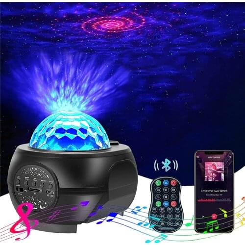USB Star Projector Galaxy Light Galaxy Stars Nebula Ocean Wave Projector Night Lights with Stereo Bluetooth Speaker for Kids