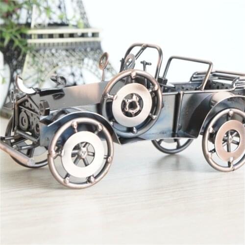 20CM Retro Wrought Iron Vintage Car Convertible Model Decorations Creative Home Cafe Wine Cabinet TV Cabinet Decorations