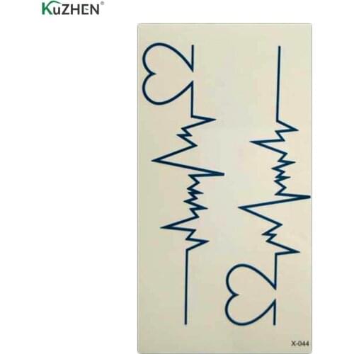 Body Art Waterproof Temporary Tattoos For Men And Women Fashion 3d Electrocardiogram Design Tattoo Sticker for Summer