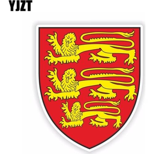 YJZT 11CM*9.3CM Car Window England Sticker United Kingdom Coat Of Arms Helmet Car Sticker Decal 6-1941