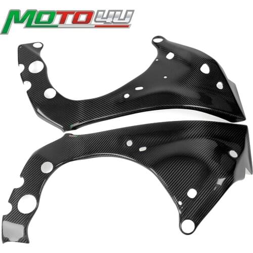R1 Real Carbon Fiber Motorcycle Frame Cover Protection 100% Twill Weave Gloss For YAMAHA YZF R1 2015 2016 2017 2018