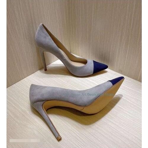 Fashion Mixed Color Thin High Heels Women Pump Shoes Pointed Toe Wedding Party Sexy Women Slip On Shoes