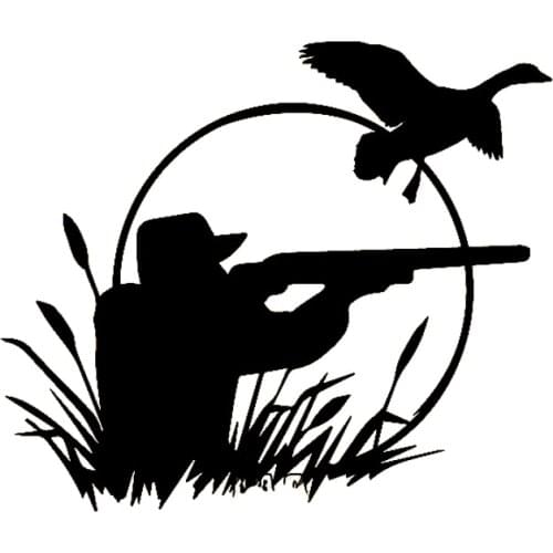 18cm*15.4cm Hunter Wild Duck Hunting Car Decals Vinyl Stickers Fashion Car-Styling Black/Silver S6-2690