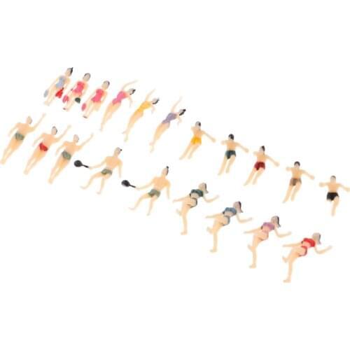 20x 1:100 Scale Model Figures People Male Female Swimmer for Diorama Wargame
