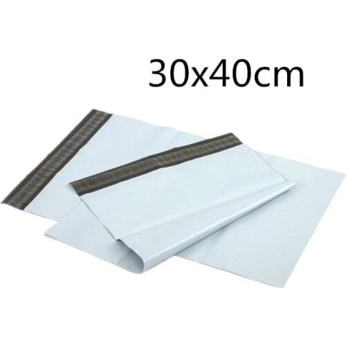 50Pcs/Lot 30x40cm Express Courier Post Bag Courier Mailer Storage Bag White Poly Self sealing Mail Plastic Pouch Organizer YA715