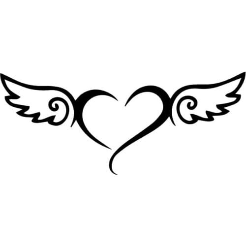 6.9X16.5CM Heart Angel Wings Creative Rear Windshield Decoraiton Decals Car Sticker
