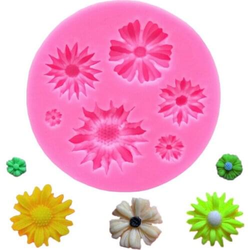 Flower Cake Molds Pink Silicone Mold Round Chocolate Mold Pastry and Bakery Accessories Silicone Molds for Pastry baking tool