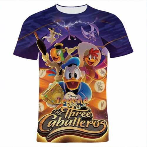 3D Print The Three Caballeros Mens T-shirts Summer Short Sleeve Women Clothing Cartoon Anime Oversized Children Tee Shirts