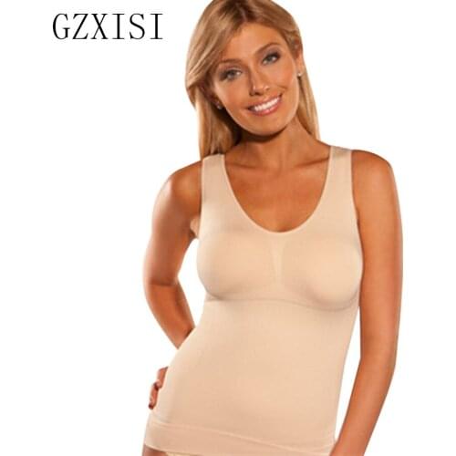 GZXISI 2017 Summer Fashion Women Body Shaper Removable Bra Cami Tank Top Underwear Slimming Vest Corset Shapewear