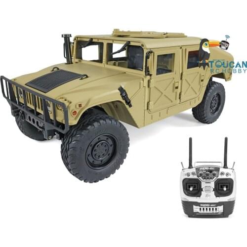 HG 1/10 RC 4*4 Humm Military Vehicle Yellow P408 Racing Car With ESC Motor Radio Light Sound System TH15073
