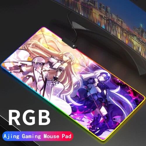 Fate/Grand Order Gaming RGB Mouse Pad Gamer Computer FGO Mousepad Backlit Mause Pad Large Mousepad for Desk Keyboard LED Mat
