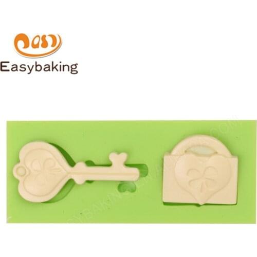 Mini Key and Lock Design 3D Rectangle Silicone Mold Chocolate Fondant Cake Decorating Tools For Cookie Salt Dough