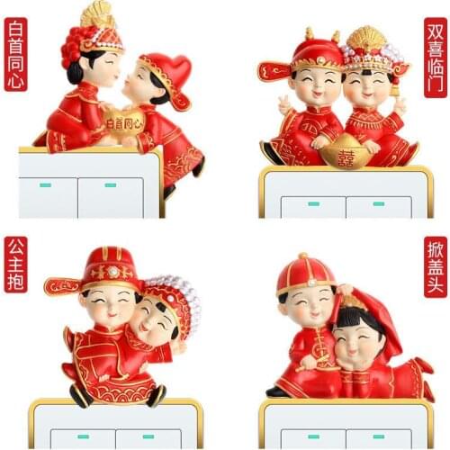 Wedding Holiday Switch Stickers Cartoon Wind Socket Decoration Stickers Indoor Wall Stickers Creative Resin 3d Stereo