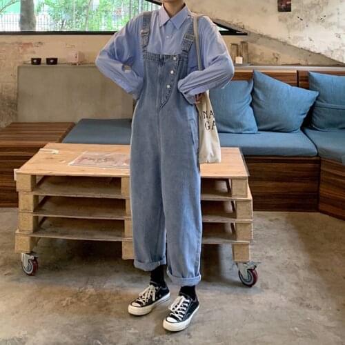 New Arrival Oversized Denim Jumpsuits Womens Spring Autumn Wide Leg Trousers Plus size Loose Jumpsuit Jeans Rompers & Jumpsuits