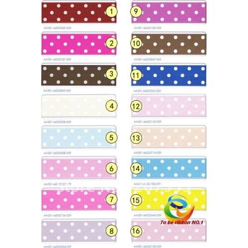 Wholesale 100 yards 7/8"(22mm) Polka Dots Grosgrain Ribbon WY-039-3 FREE SHIPPING
