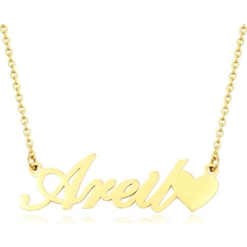 Personalized Customized Name Necklace Stainless Steel Charm Custom Letter Jewelry Any Name For Girl Kids Nameplate New Year Gift