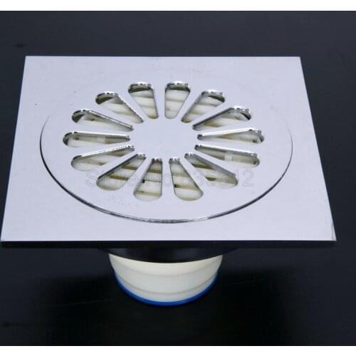 Polished Chrome Square Floor Waste Grates Bathroom Shower Drain Floor Drain Polished Chrome Square Floor Waste Grates Whr054