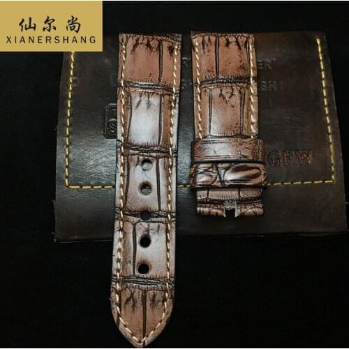 New Luxury Crocodile Skin Watch Band Handmade Alligator Watchbands Custom Universal Strap 20MM 22MM 24MM Genuine Leather Belt 26