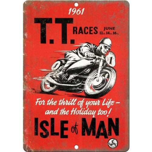 Rose flight tt RACES isle of man motorcycle tin wall sign metal plaque poster warning sign iron painting art decor for bar cafe