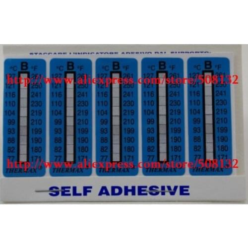 TMC 10 strips THERMAX Temperature Label 10 Level Range B