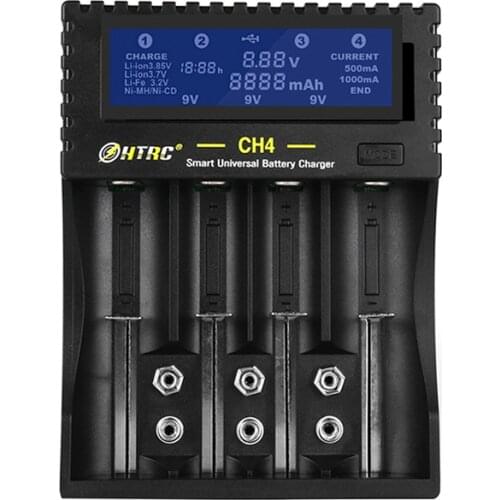 HTRC CH4 Mult Charger Li-ion Life NiMH NiCD Smart Fast Charger for 18650 26650 6F22 9V AA AAA 16340 14500 Battery Charger