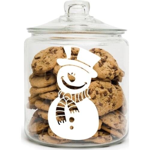 Snowman Vinyl Wall Decal Christmas Wall Stickers For Kitchen Storage Jar , Windows, Door, Wall Festive Decor