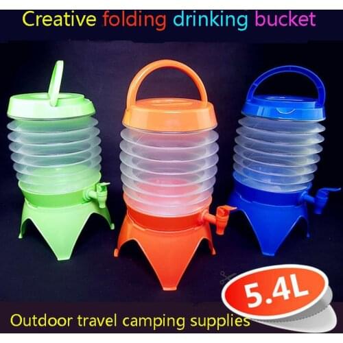 Retractable folding water bucket camping water Bucket Plastic Portable Multifunctional Water Dispenser Picnic Water implement