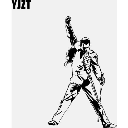 YJZT 10.2CM*16.8CM Freddie Mercury Car Sticker Vinyl Decals Rock Classic Black/Silver C3-0756